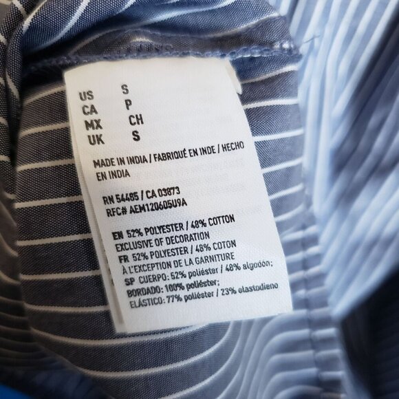 American Eagle Off the Shoulder Top Sz S Nautical Stripe Coastal Embroidery NEW - Picture 9 of 10